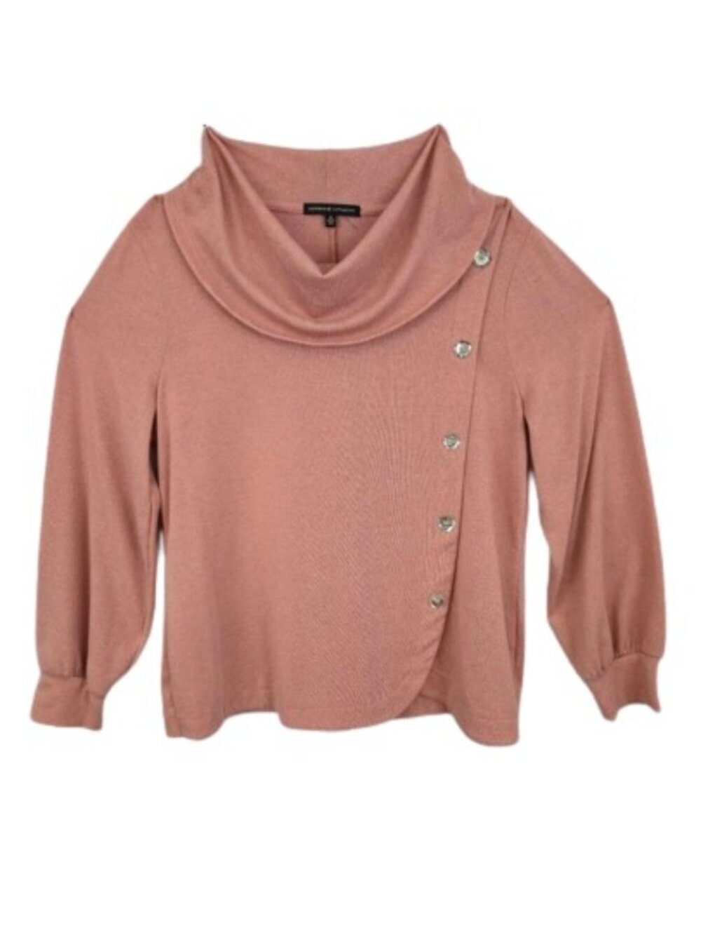 Adrienne Vittadini Metallic Cowl Neck Top XL